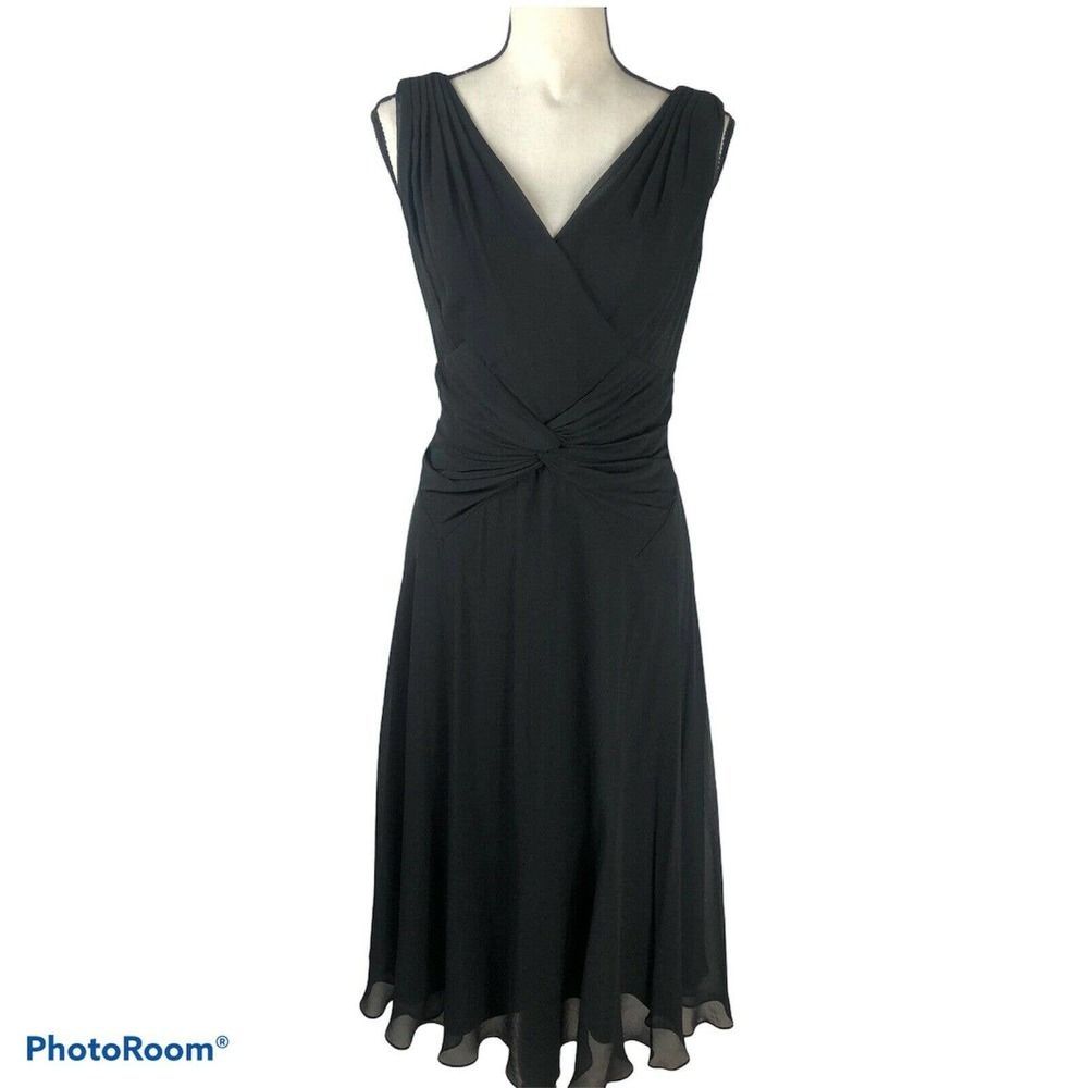 Tadashi Fit & Flare Silk Midi Dress